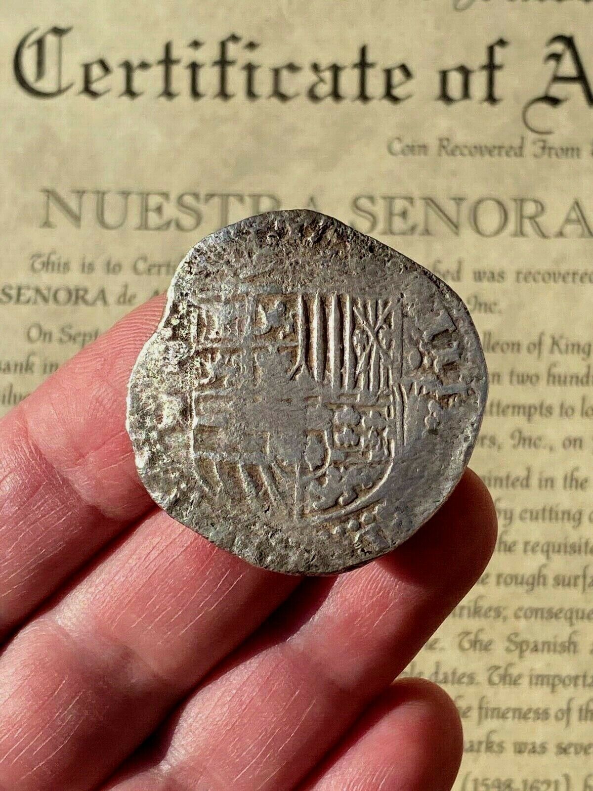 ATOCHA 1622 COIN WITH ORIGINAL CERTIFICATION. GRADE 1 QUALITY ...